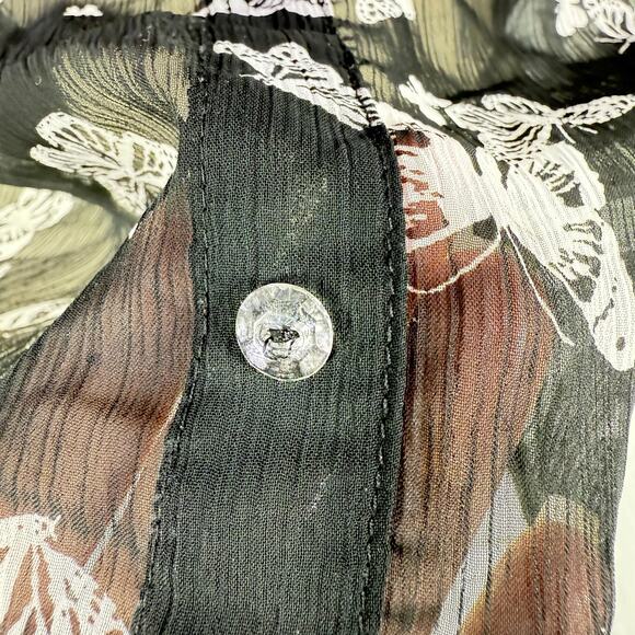 VTG Candie's Y2k xs women black sheer butterfly blouse whimsygoth fairy grunge - Picture 4 of 8